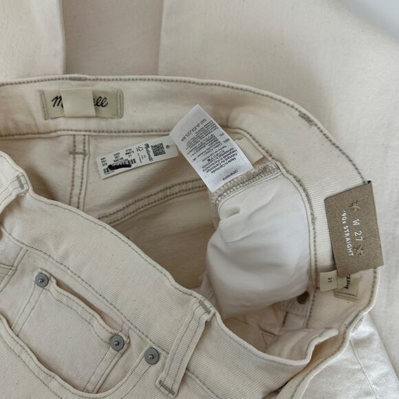 Madewell The 90s Straight Jean Vintage Canvas Beige High Waist US 27 NWT - Picture 13 of 14